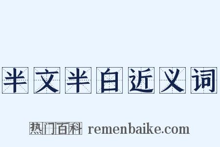 半文半白近义词是什么意思的图片